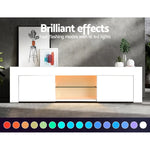 Artiss Entertainment Unit TV LED 130cm White Angus - Furniture > Living Room