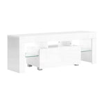 Artiss Entertainment Unit TV LED 130cm White Elo - Furniture > Living Room