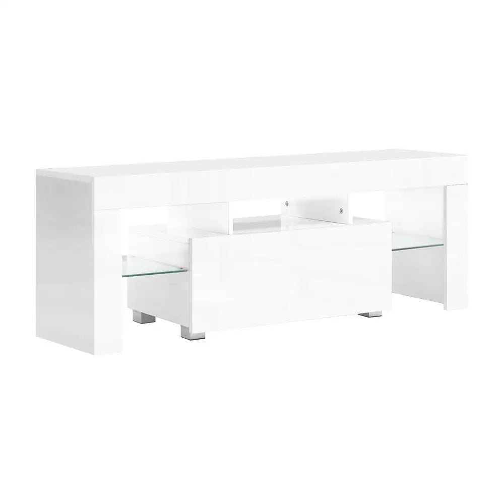 Artiss Entertainment Unit TV LED 130cm White Elo - Furniture > Living Room
