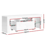 Artiss Entertainment Unit TV LED 130cm White Elo - Furniture > Living Room