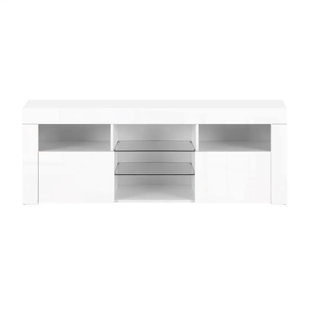Artiss Entertainment Unit TV LED 145cm White Angus - Furniture > Living Room