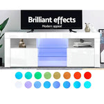 Artiss Entertainment Unit TV LED 145cm White Angus - Furniture > Living Room