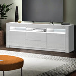 Artiss Entertainment Unit TV LED 160cm White Anna - Furniture > Living Room