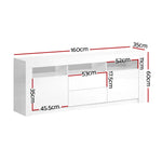 Artiss Entertainment Unit TV LED 160cm White Anna - Furniture > Living Room