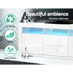 Artiss Entertainment Unit TV LED 160cm White Anna - Furniture > Living Room