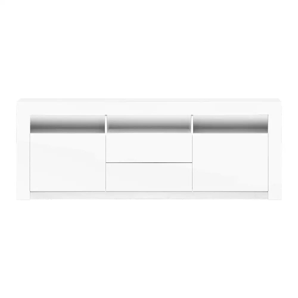 Artiss Entertainment Unit TV LED 160cm White Anna - Furniture > Living Room