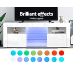 Artiss Entertainment Unit TV LED 160cm White Bobi - Furniture > Living Room