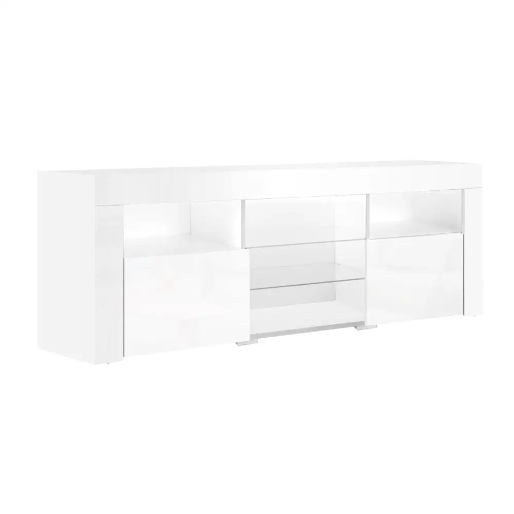 Artiss Entertainment Unit TV LED 160cm White Bobi - Furniture > Living Room