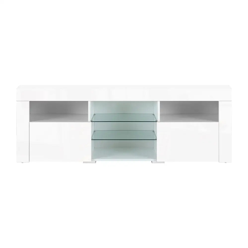Artiss Entertainment Unit TV LED 160cm White Bobi - Furniture > Living Room