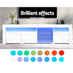 Artiss Entertainment Unit TV LED 180cm White Bobi - Furniture > Living Room