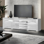 Artiss Entertainment Unit TV LED 180cm White Bobi - Furniture > Living Room