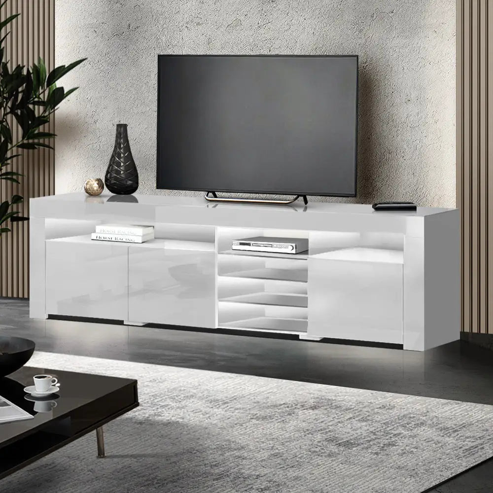 Artiss Entertainment Unit TV LED 180cm White Bobi - Furniture > Living Room