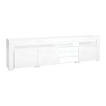 Artiss Entertainment Unit TV LED 180cm White Bobi - Furniture > Living Room