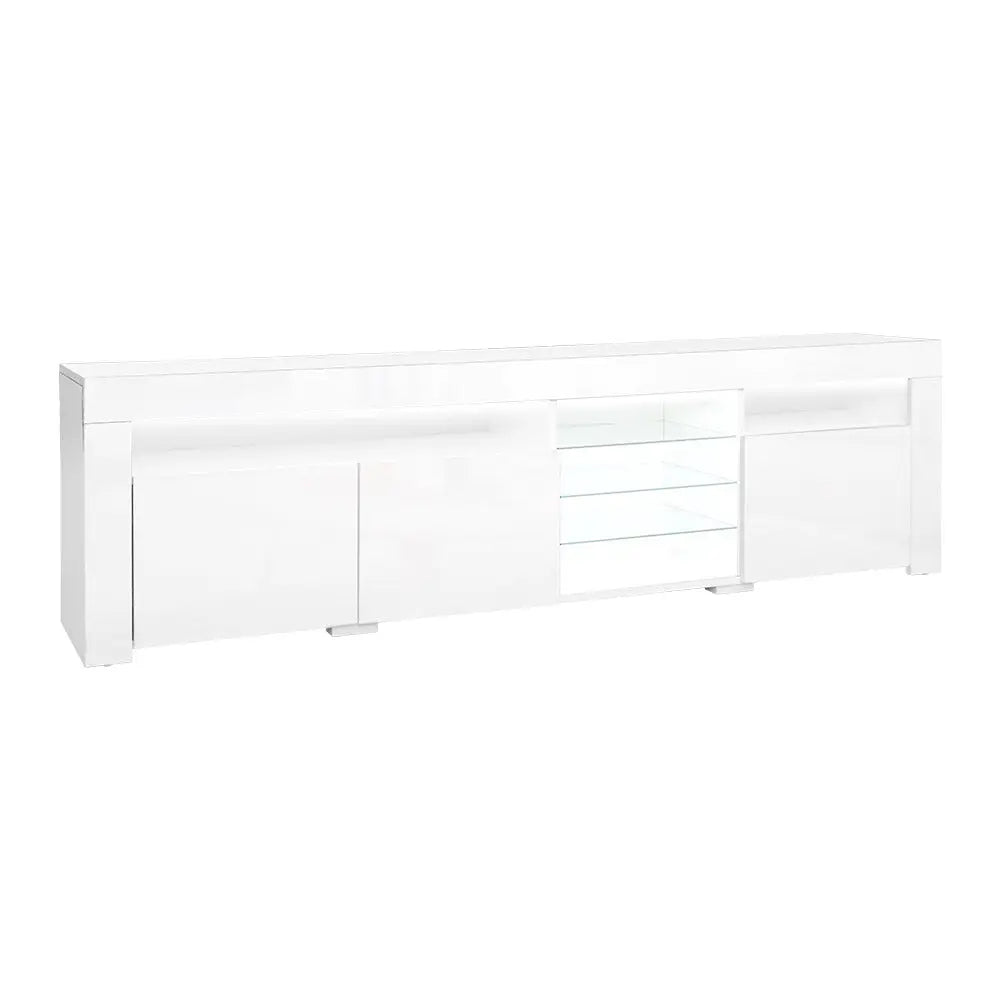 Artiss Entertainment Unit TV LED 180cm White Bobi - Furniture > Living Room