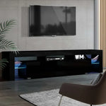 Artiss Entertainment Unit TV LED 189cm Black Elo - Furniture > Living Room