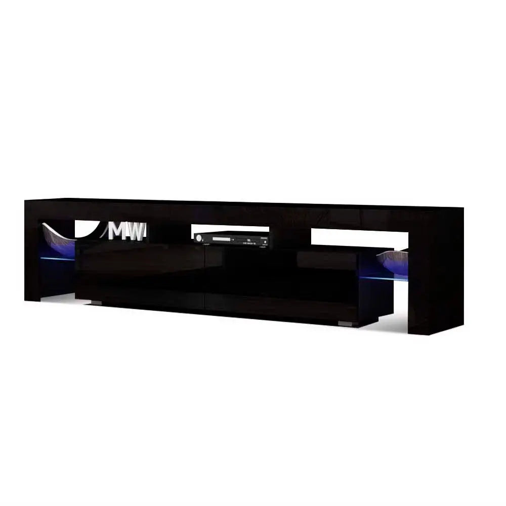 Artiss Entertainment Unit TV LED 189cm Black Elo - Furniture > Living Room