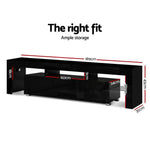 Artiss Entertainment Unit TV LED 189cm Black Elo - Furniture > Living Room