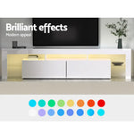 Artiss Entertainment Unit TV LED 189cm White Elo - Furniture > Living Room