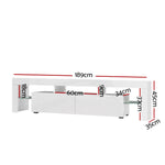 Artiss Entertainment Unit TV LED 189cm White Elo - Furniture > Living Room