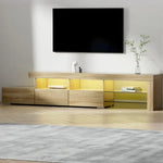 Artiss Entertainment Unit TV LED 215cm Pine Caya - Furniture > Living Room