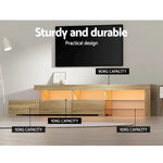 Artiss Entertainment Unit TV LED 215cm Pine Caya - Furniture > Living Room