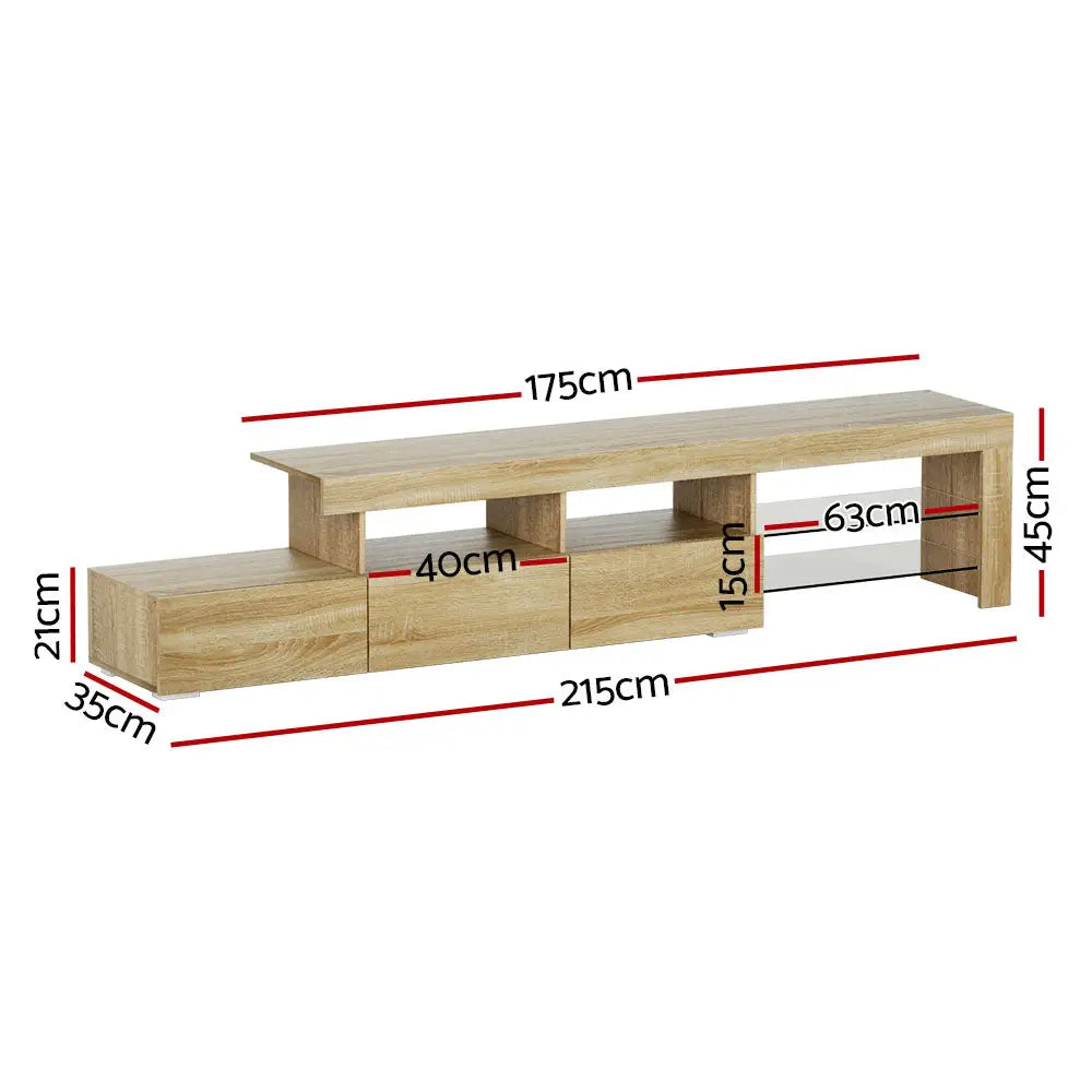 Artiss Entertainment Unit TV LED 215cm Pine Caya - Furniture > Living Room