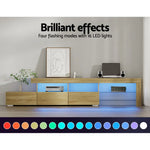 Artiss Entertainment Unit TV LED 215cm Pine Caya - Furniture > Living Room