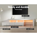 Artiss Entertainment Unit TV LED 215cm White Caya - Furniture > Living Room