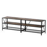 Artiss Entertainment Unit TV Stand 3-tier Display Shelves Vintage Rustic Walnut - Furniture > Living Room
