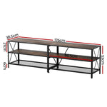 Artiss Entertainment Unit TV Stand 3-tier Display Shelves Vintage Rustic Walnut - Furniture > Living Room