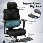 Artiss Ergonomic Office Chair Footrest Black - Furniture > Office > Office & Desk Chairs