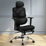 Artiss Ergonomic Office Chair Footrest Black - Furniture > Office > Office & Desk Chairs