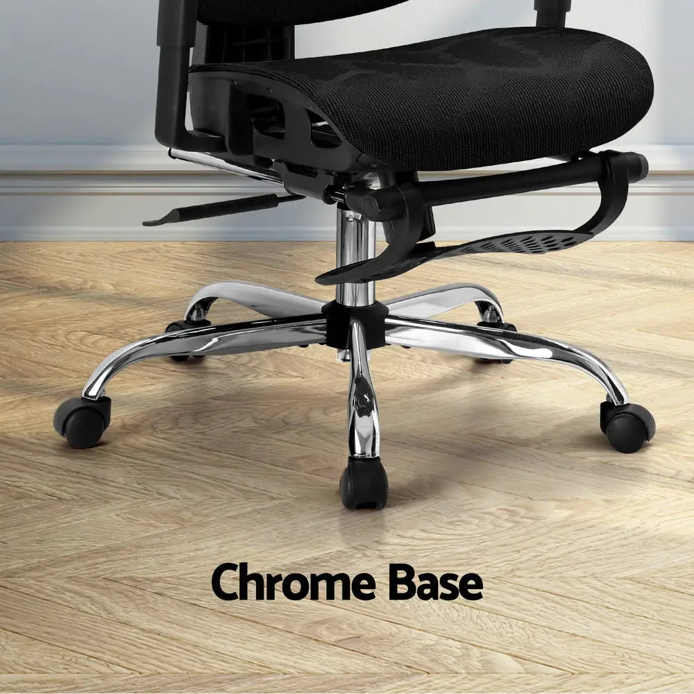 Artiss Ergonomic Office Chair Footrest Black - Furniture > Office > Office & Desk Chairs