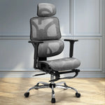 Artiss Ergonomic Office Chair Footrest Grey - Furniture > Office > Office & Desk Chairs