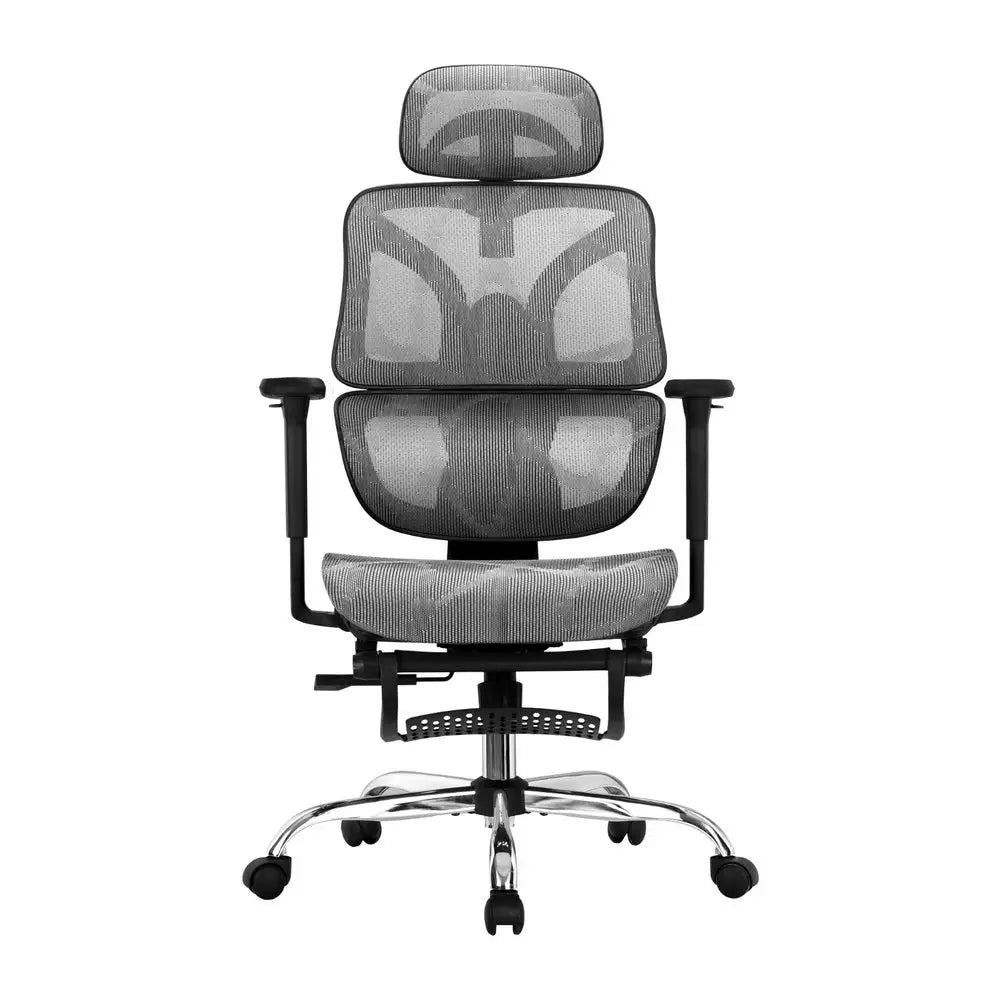 Artiss Ergonomic Office Chair Footrest Grey - Furniture > Office > Office & Desk Chairs