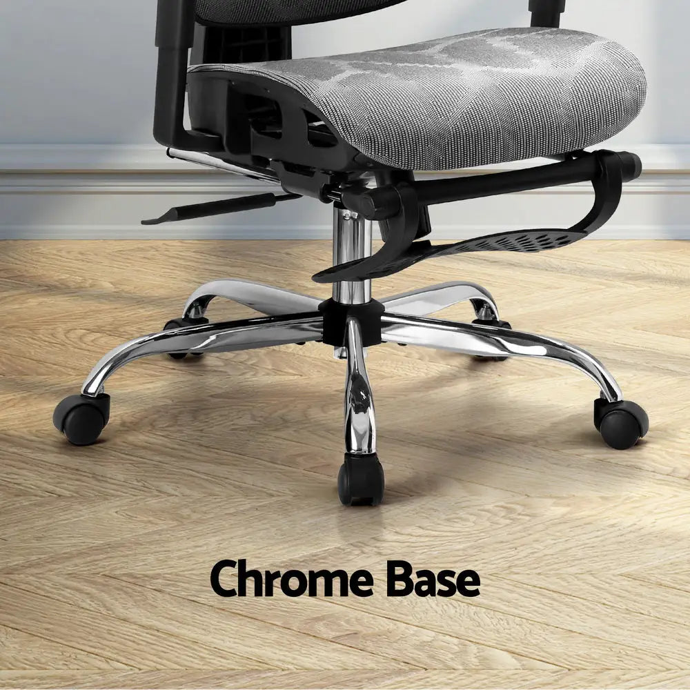 Artiss Ergonomic Office Chair Footrest Grey - Furniture > Office > Office & Desk Chairs