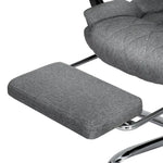 Artiss Executive Office Chair Fabric Footrest Grey - Furniture > Bar Stools & Chairs