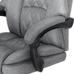Artiss Executive Office Chair Fabric Footrest Grey - Furniture > Bar Stools & Chairs