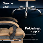 Artiss Executive Office Chair Leather Footrest Espresso - Furniture > Office > Office & Desk Chairs