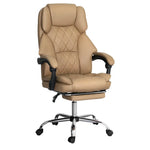 Artiss Executive Office Chair Leather Footrest Espresso - Furniture > Office > Office & Desk Chairs