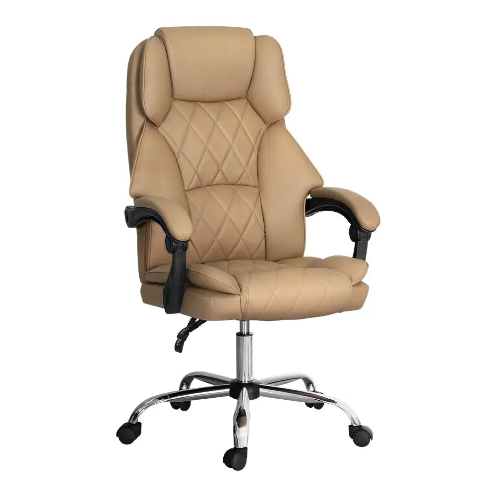 Artiss Executive Office Chair Leather Recliner Espresso - Furniture > Bar Stools & Chairs