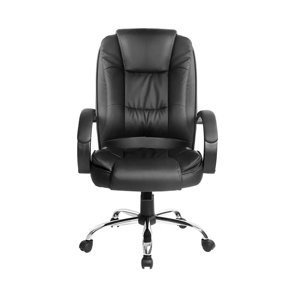 Artiss Executive Office Chair Leather Tilt Black - Furniture > Office