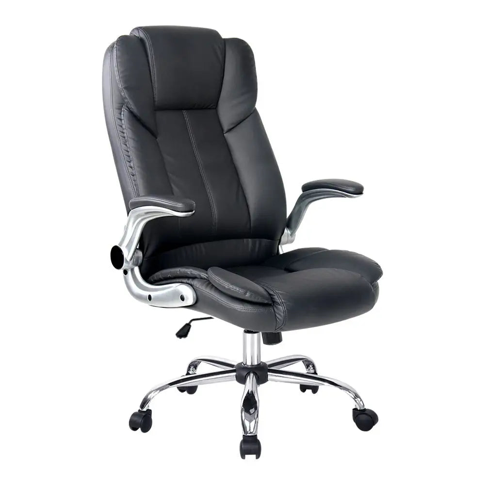 Artiss Executive Office Chair Leather Tilt Black - Furniture > Office