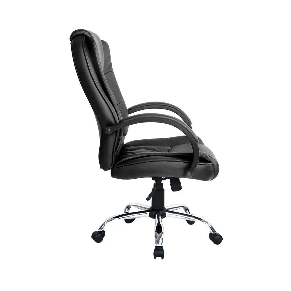 Artiss Executive Office Chair Leather Tilt Black - Furniture > Office