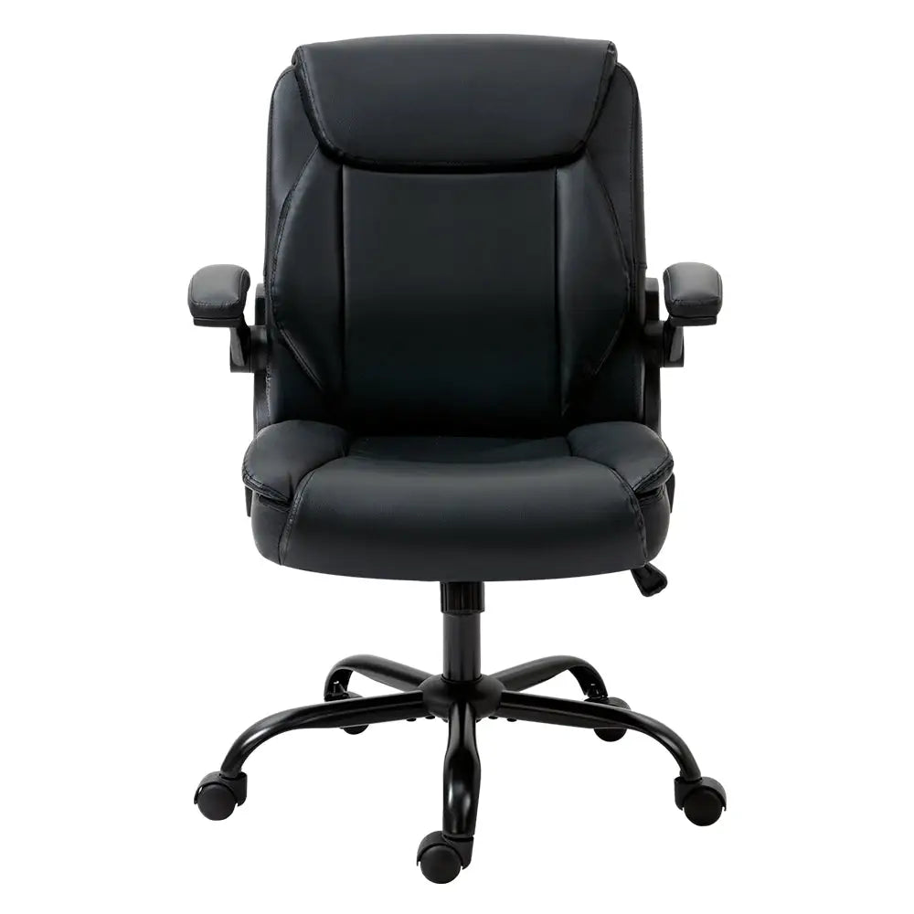 Artiss Executive Office Chair Mid Back Black - Furniture > Office