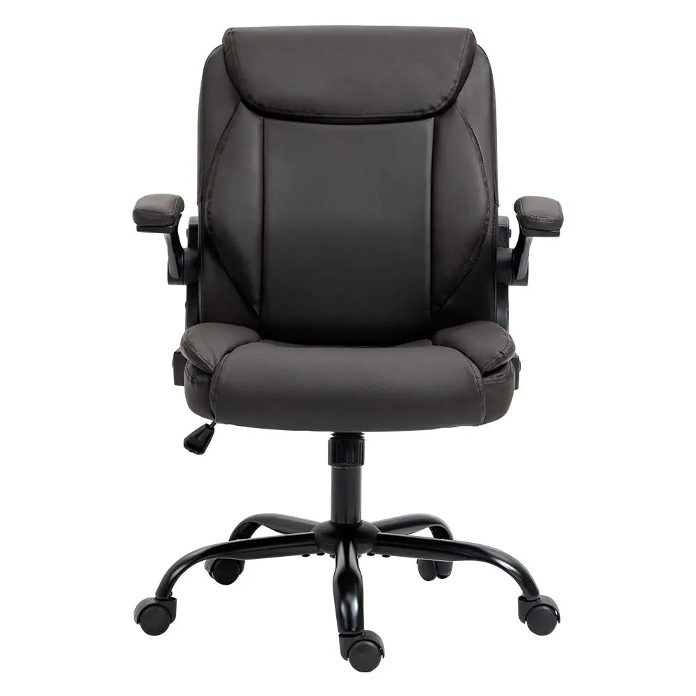 Artiss Executive Office Chair Mid Back Brown - Furniture > Office