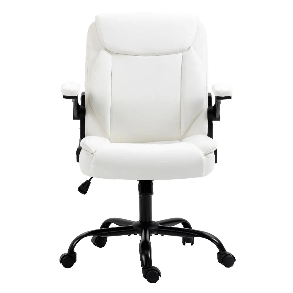 Artiss Executive Office Chair Mid Back White - Furniture > Office