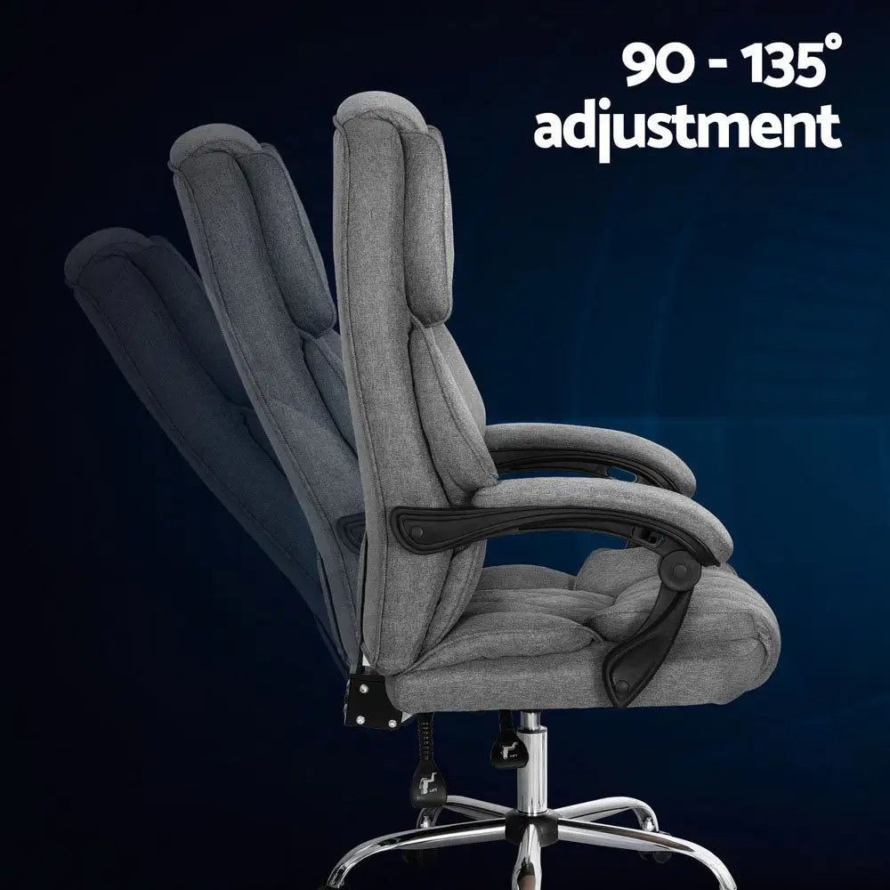 Artiss Executive Office Chair Recliner Grey - Furniture > Office > Office & Desk Chairs