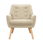 Artiss Fabric Dining Armchair - Beige - Furniture > Living Room
