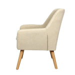 Artiss Fabric Dining Armchair - Beige - Furniture > Living Room